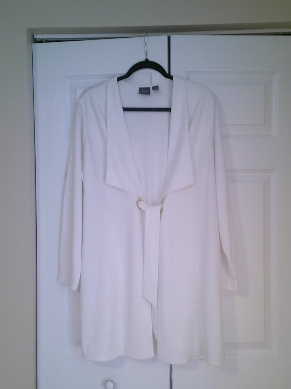 Chico's Travelers White Long Cardigan Gold Grommet Size 2/US12/Large